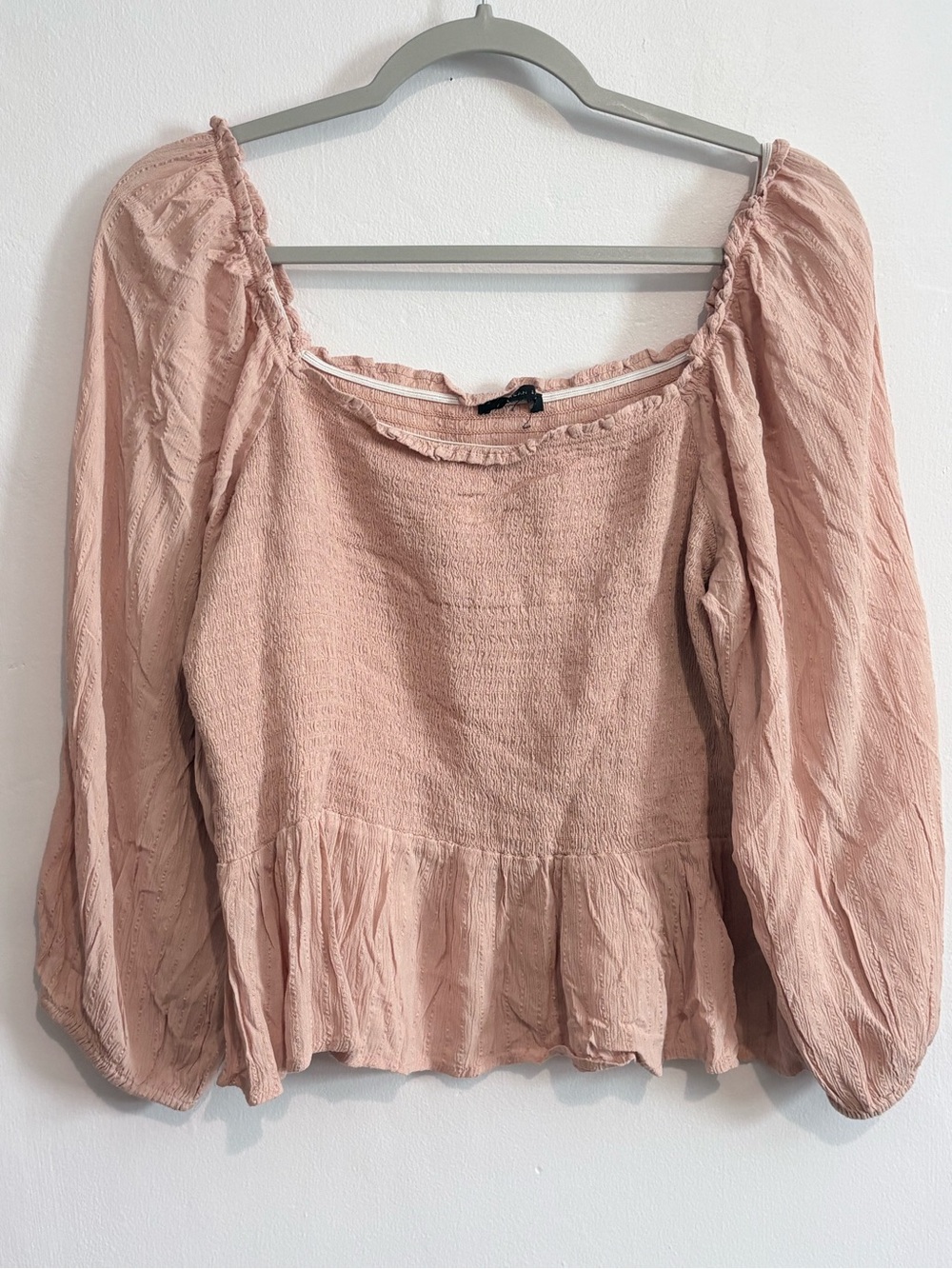 American Eagle Outfitters Dusty Pink Peasant Blouse